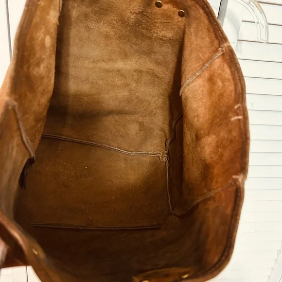 Brook Stone Brown Suede Tote Bag - Picture 4 of 6